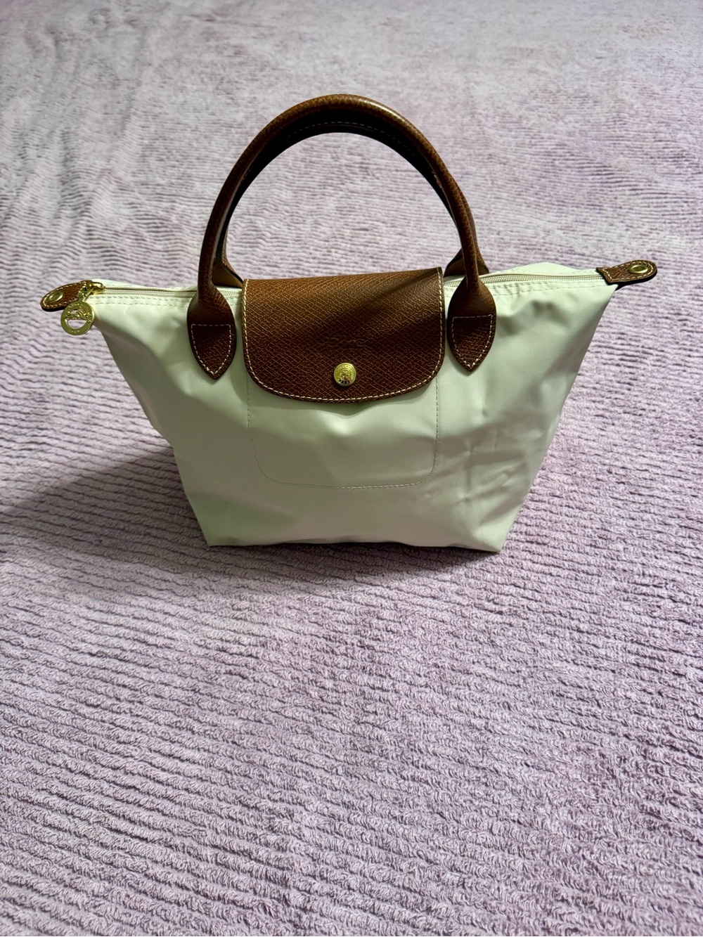 Longchamp Le Pliage Small Top Handle Bag in Paper